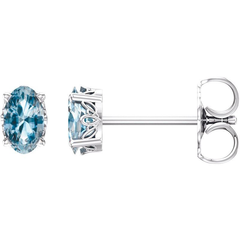 Oval 4-Prong Scroll Setting® Stud Earrings