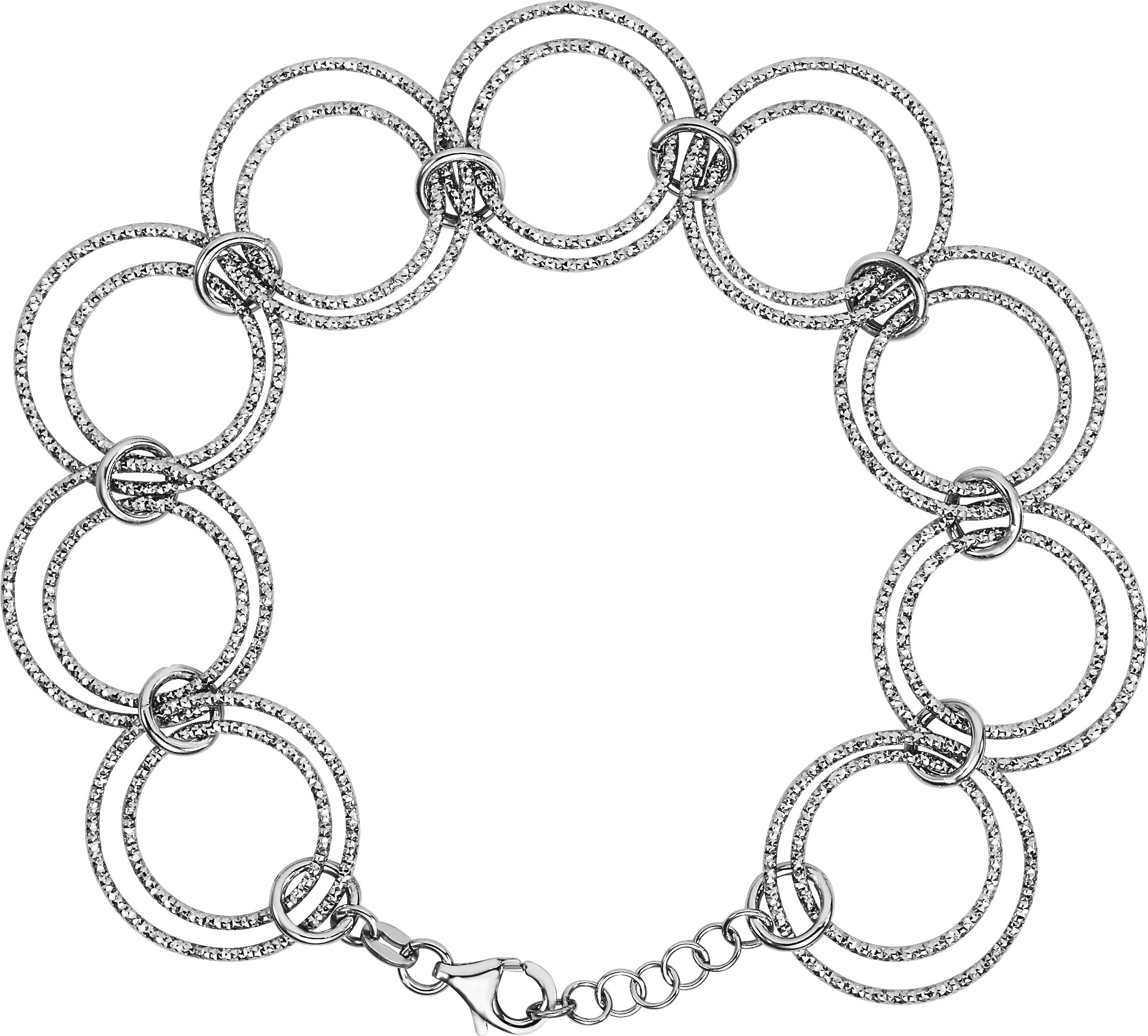 Sterling Silver Adjustable Circle 8" Bracelet Chain