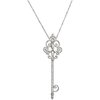 Sterling Silver .125 CTW Diamond Scroll Key 18 inch Necklace Ref. 2945810