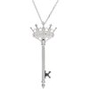 Sterling Silver .10 CTW Diamond Crown Key 18 inch Necklace Ref. 2945801