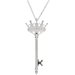 Sterling Silver 1/10 CTW Natural Diamond Crown Key 18