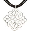 Sterling Silver .10 CTW Diamond Black Cord 16 18 inch Necklace Ref. 2946663