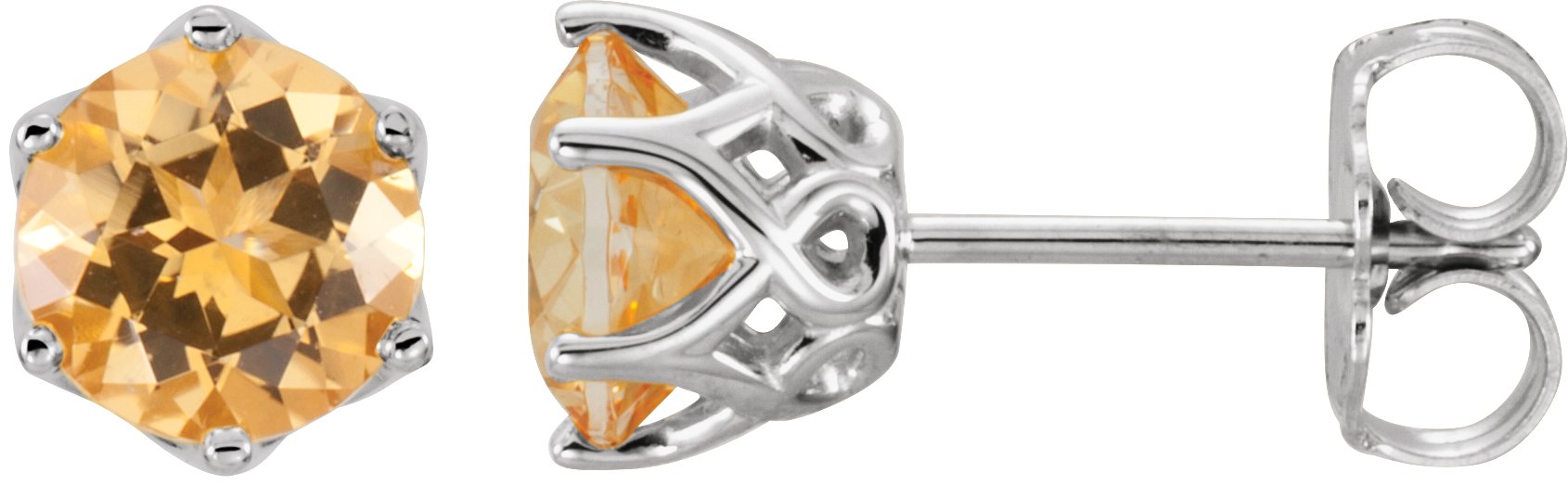 14K White Natural Citrine