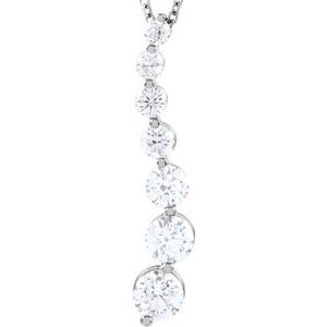 14K White 1 CTW Diamond Journey 18" Necklace