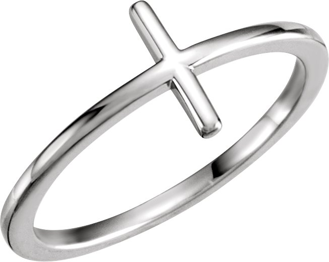 Sterling Silver Side Cross Ring