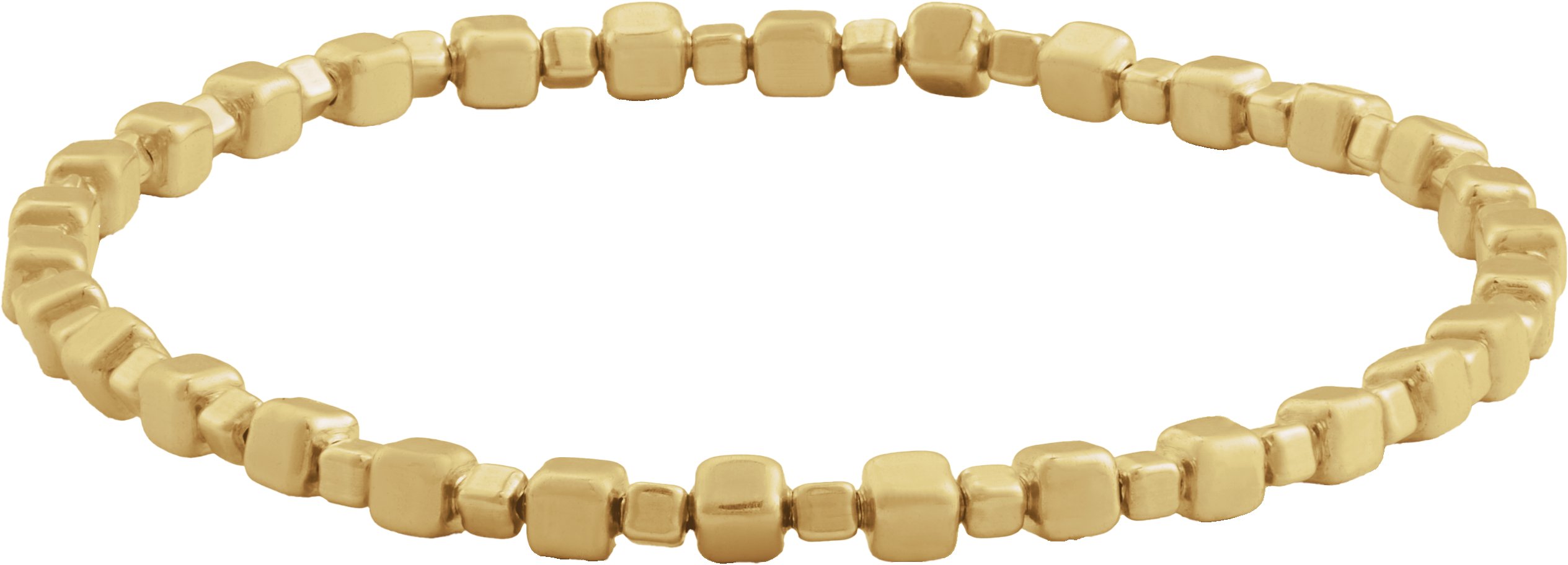 14K Yellow Gold-Filled 3 mm Beaded Elastic 6 1/2" Bracelet