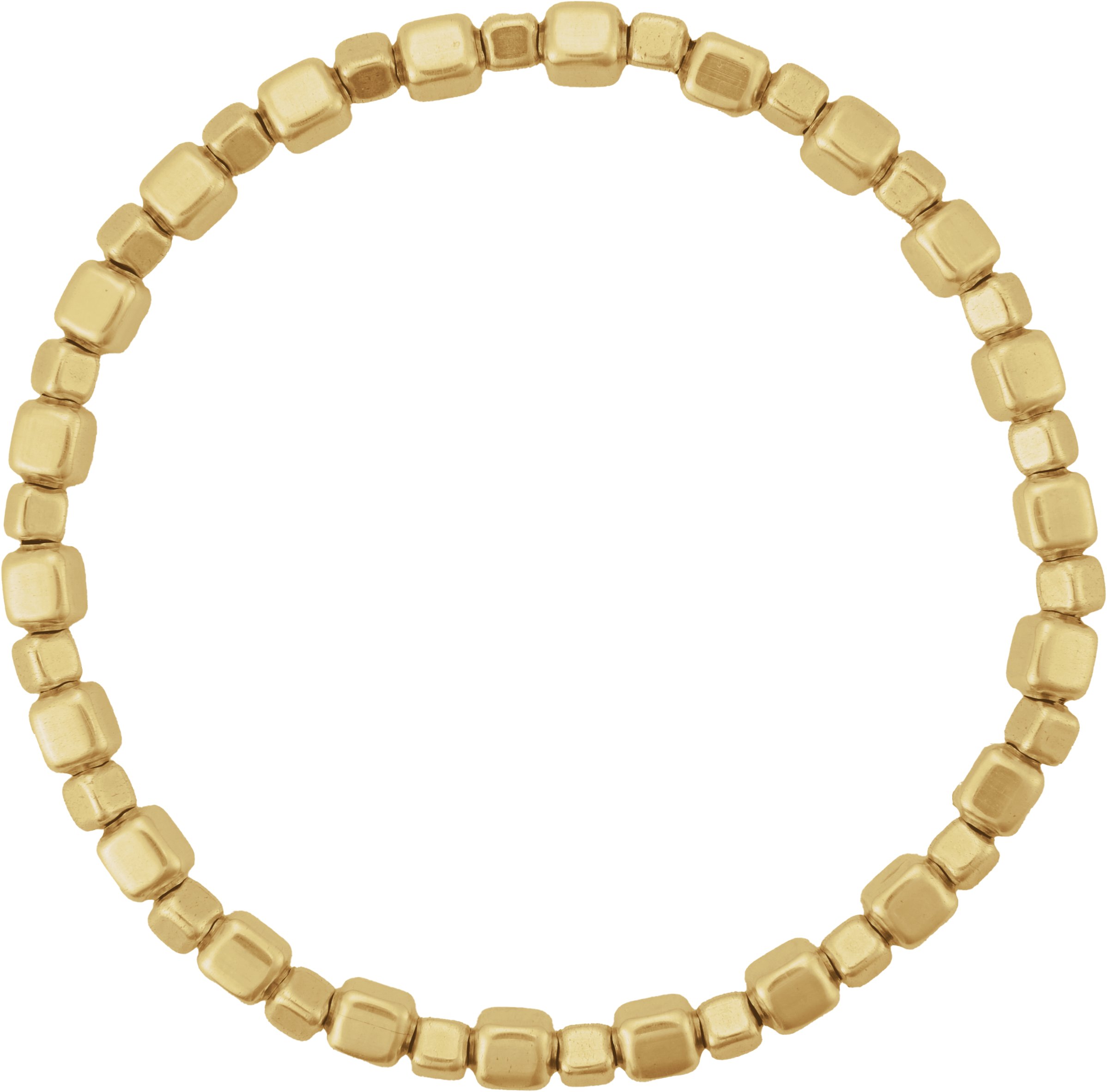 14K Yellow Gold-Filled 4 mm Beaded Elastic 6 1/2 Bracelet