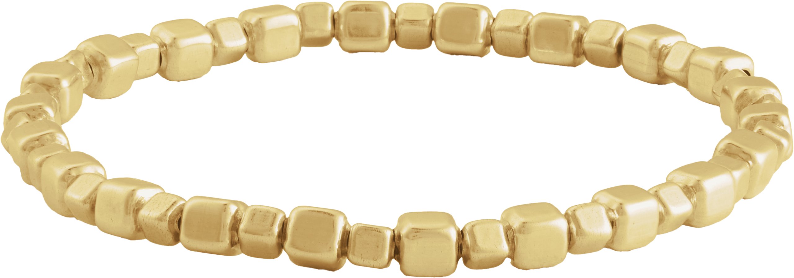 14K Yellow Gold-Filled 4 mm Beaded Elastic 6 1/2" Bracelet