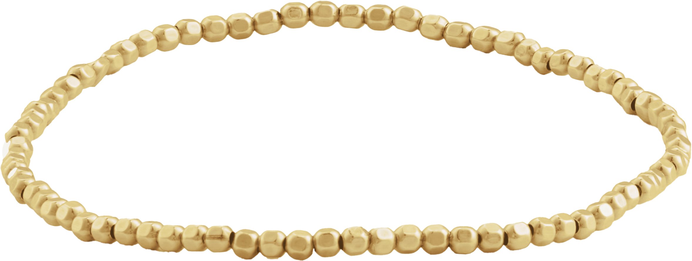 14K Yellow Gold-Filled 2 mm Beaded Elastic 6 1/2" Bracelet