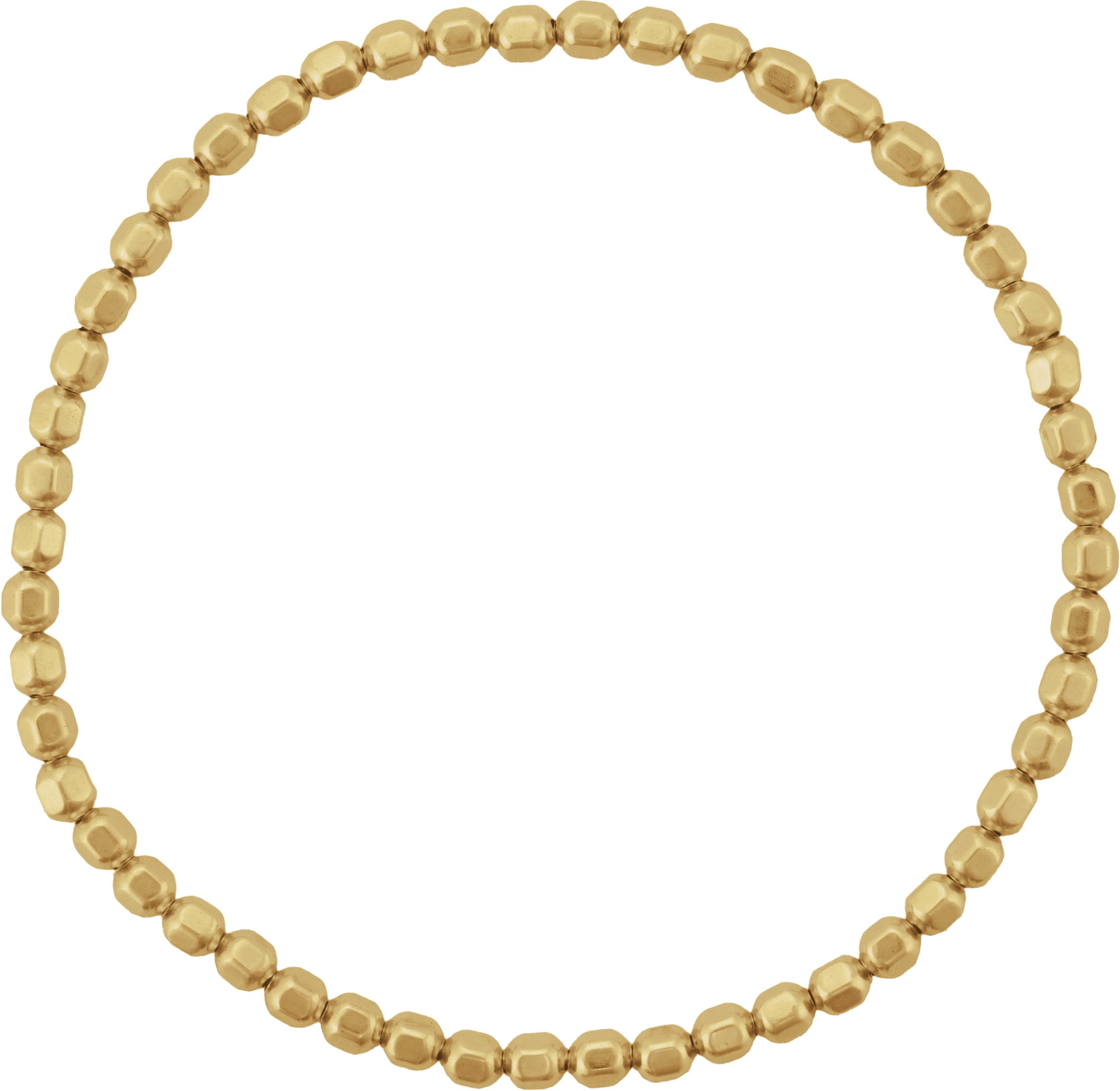 14K Yellow Gold-Filled 3 mm Beaded Elastic 6 1/2 Bracelet