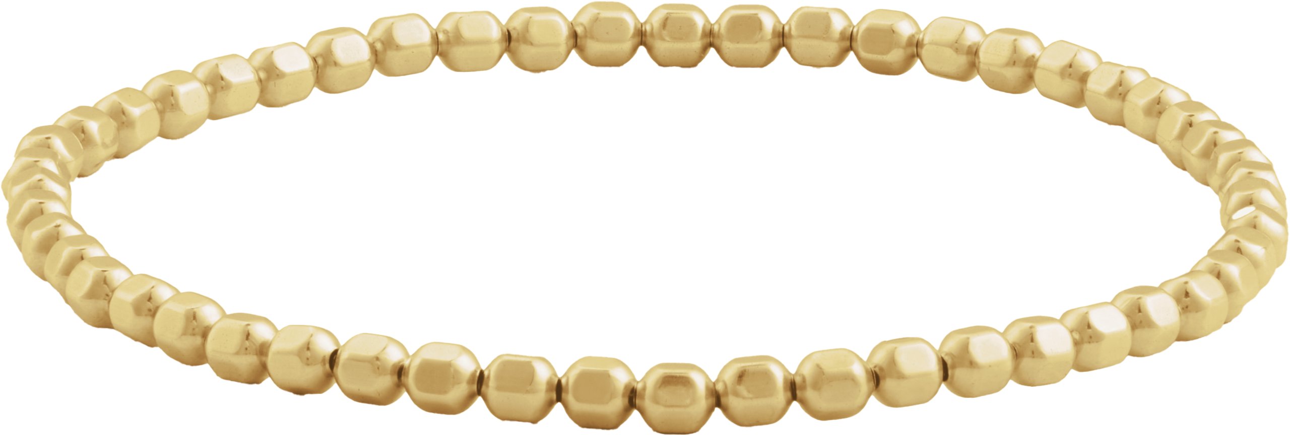 14K Yellow Gold-Filled 3 mm Beaded Elastic 6 1/2" Bracelet