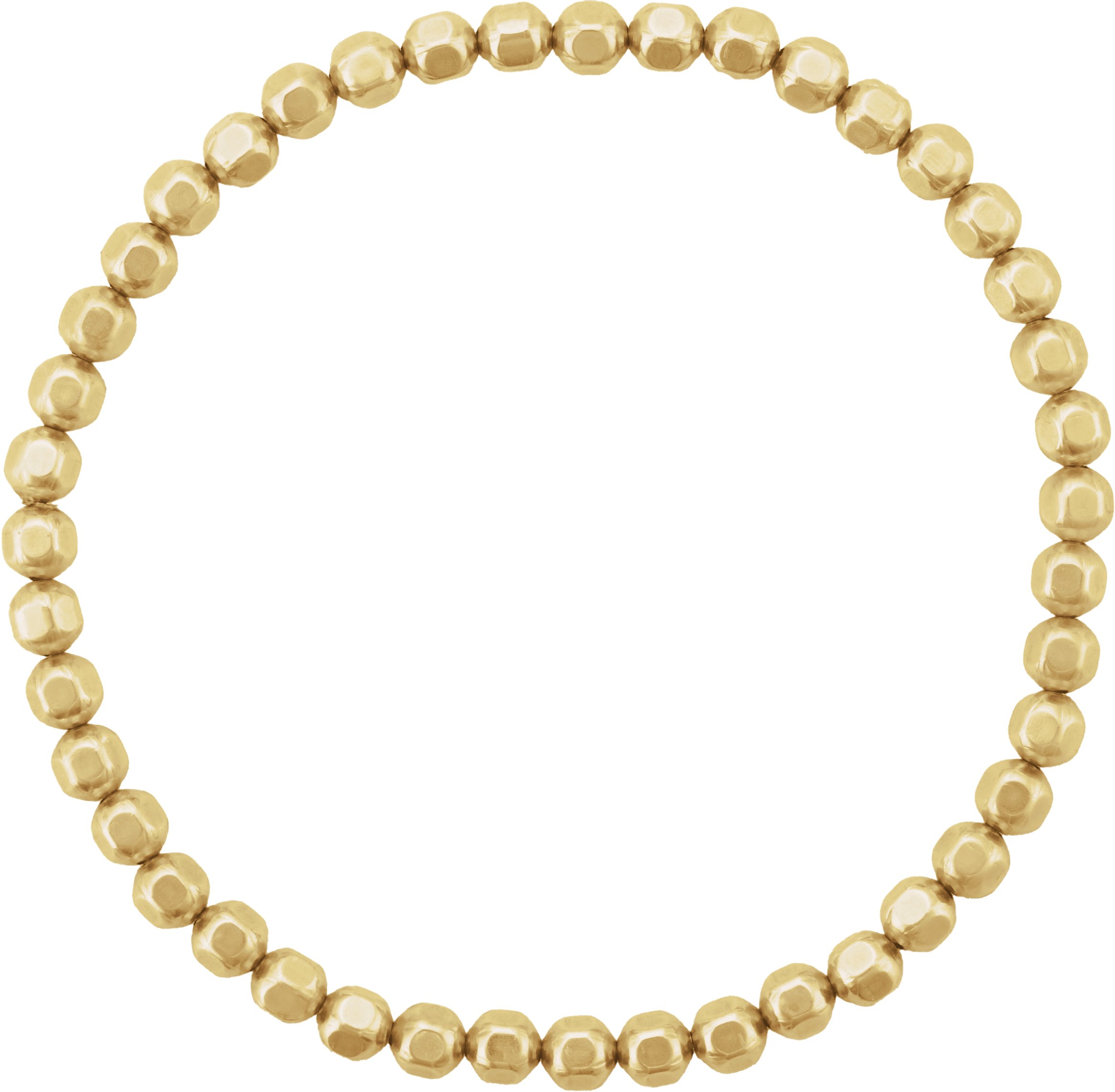 14K Yellow Gold-Filled 4 mm Beaded Elastic 6 1/2" Bracelet