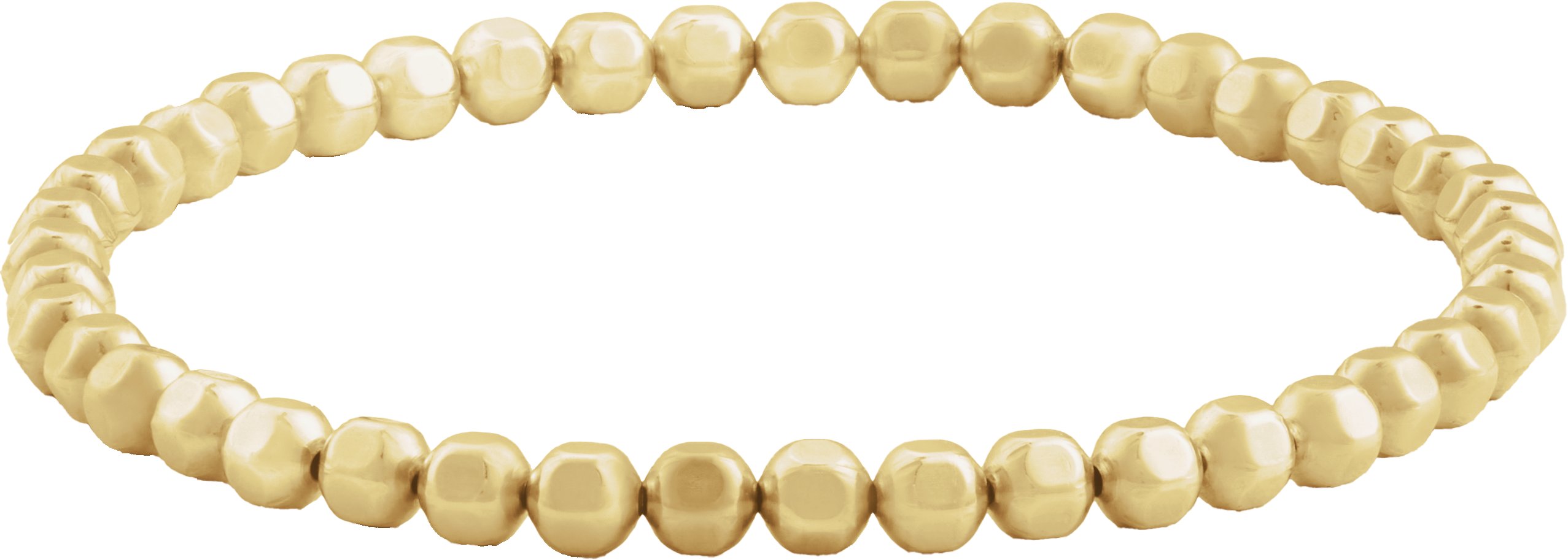14K Yellow Gold-Filled 4 mm Beaded Elastic 6 1/2" Bracelet