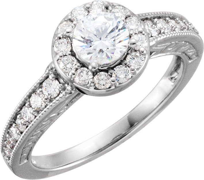 Halo-Styled Semi-Mount Engagement Ring