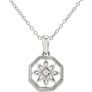 Sterling Silver .02 CT Natural Diamond 18