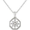 Sterling Silver .02 CT Diamond 18 inch Necklace Ref. 2995207