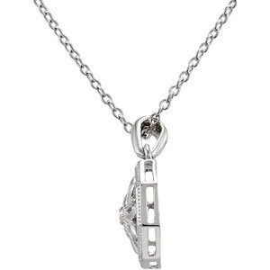 Sterling Silver .02 CT Natural Diamond 18 Necklace