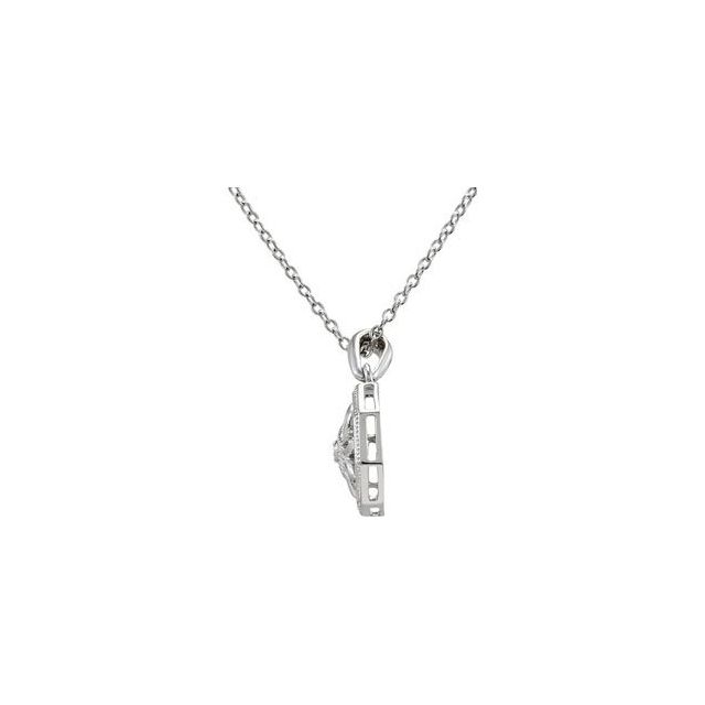 Sterling Silver .02 CT Natural Diamond 18 Necklace