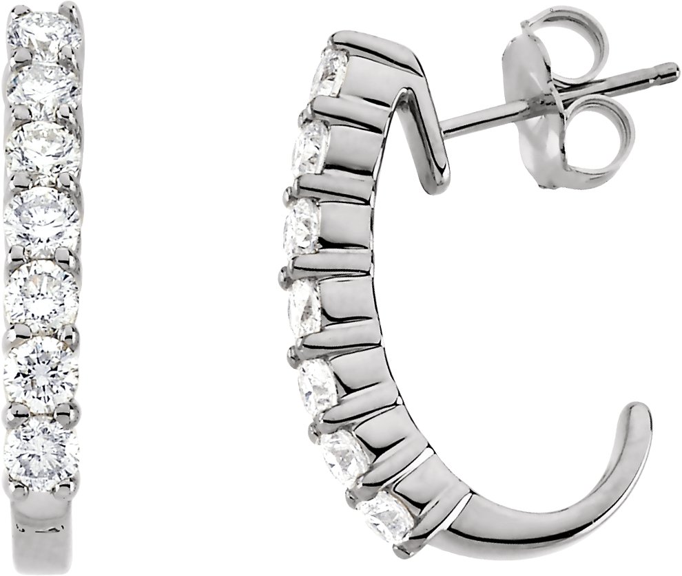 Diamond J Hoop Earrings 1 CTW Ref 477742