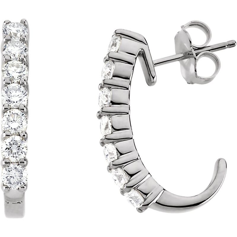 Accented J-Hoop Earrings