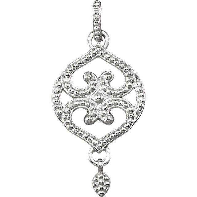 Sterling Silver Floral Granulated Pendant