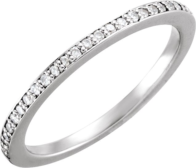 14K White 1/8 CTW Natural Diamond Matching Band