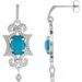 14K White Natural Turquoise & .03 CTW Natural Diamond Earrings
