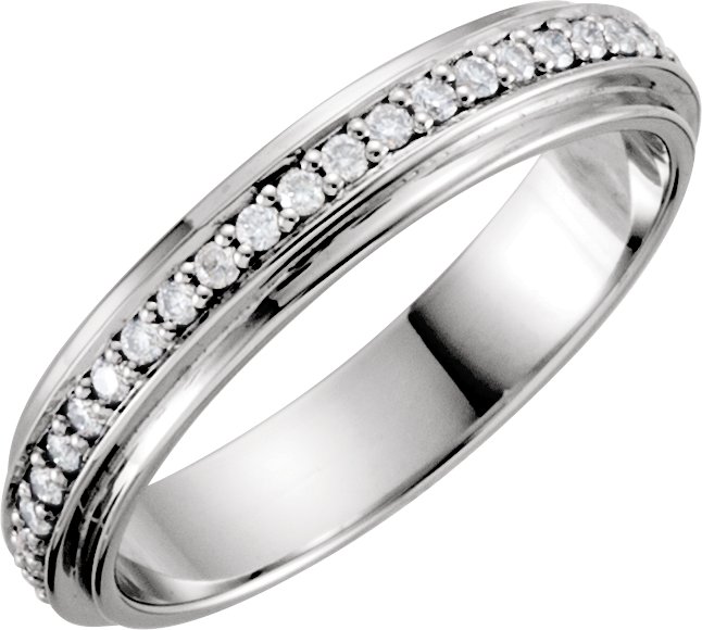 14K White Eternity .33 CTW Diamond Duo Band Size 7 Ref 10170992