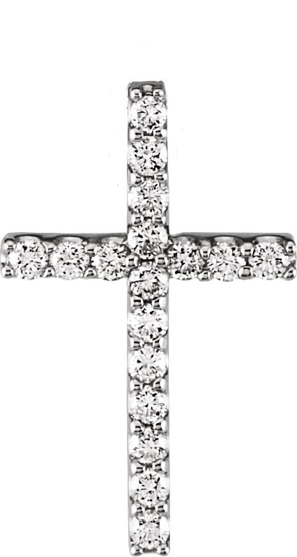 Platinum .625 CTW Natural Diamond Petite Cross Pendant Ref 11007077