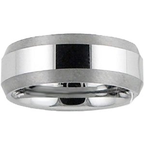 Tungsten 8.3 mm Beveled-Edge Band Size 7.5