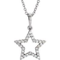 14K White 1/8 CTW Diamond Petite Star 16