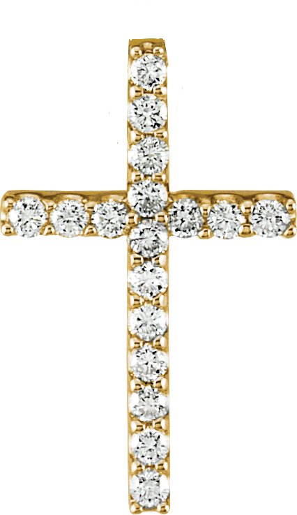 14K Yellow 1/5 CTW Natural Diamond Petite Cross 18 Necklace