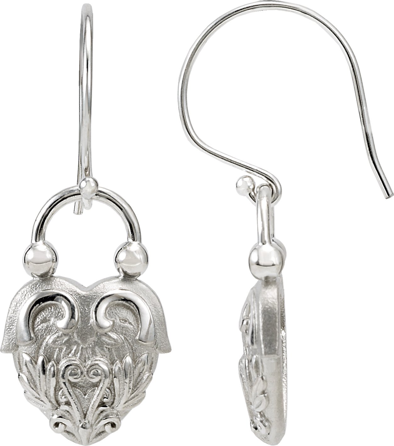 Sterling Silver Vintage-Inspired Heart Earrings