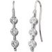 14K White 1 3/8 CTW Natural Diamond Three-Stone Earrings