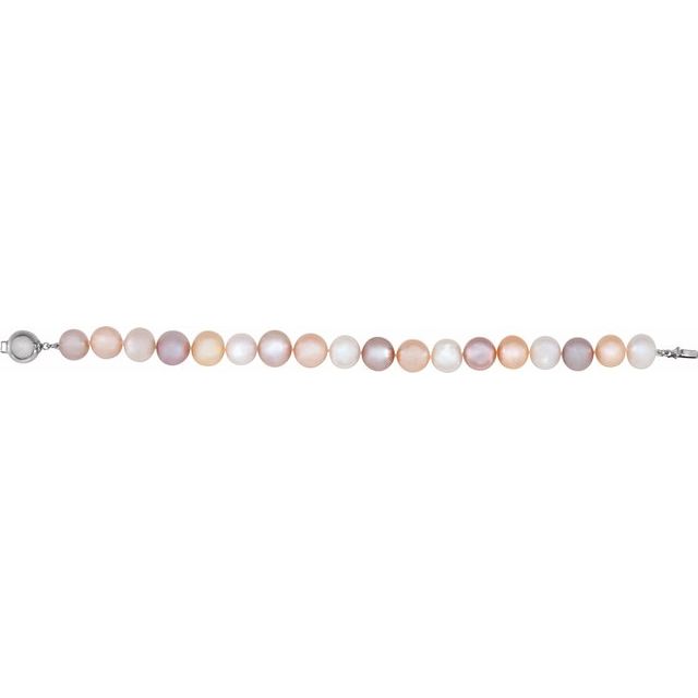 Sterling Silver Cultured Multi-Color Freshwater Pearl 7 3/4 Bracelet