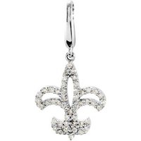 14K White 1/4 CTW Natural Diamond Charm