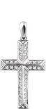 14K White 1/4 CTW Natural Diamond Cross Pendant