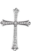 14K White 1/2 CTW Natural Diamond Cross Pendant