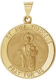 14K Yellow 22 mm Hollow Round St. Jude Medal
