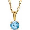 14K Yellow 3 mm Natural Swiss Blue Topaz Youth Solitaire 14
