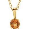 14K Yellow 3 mm Natural Citrine Youth Solitaire 14