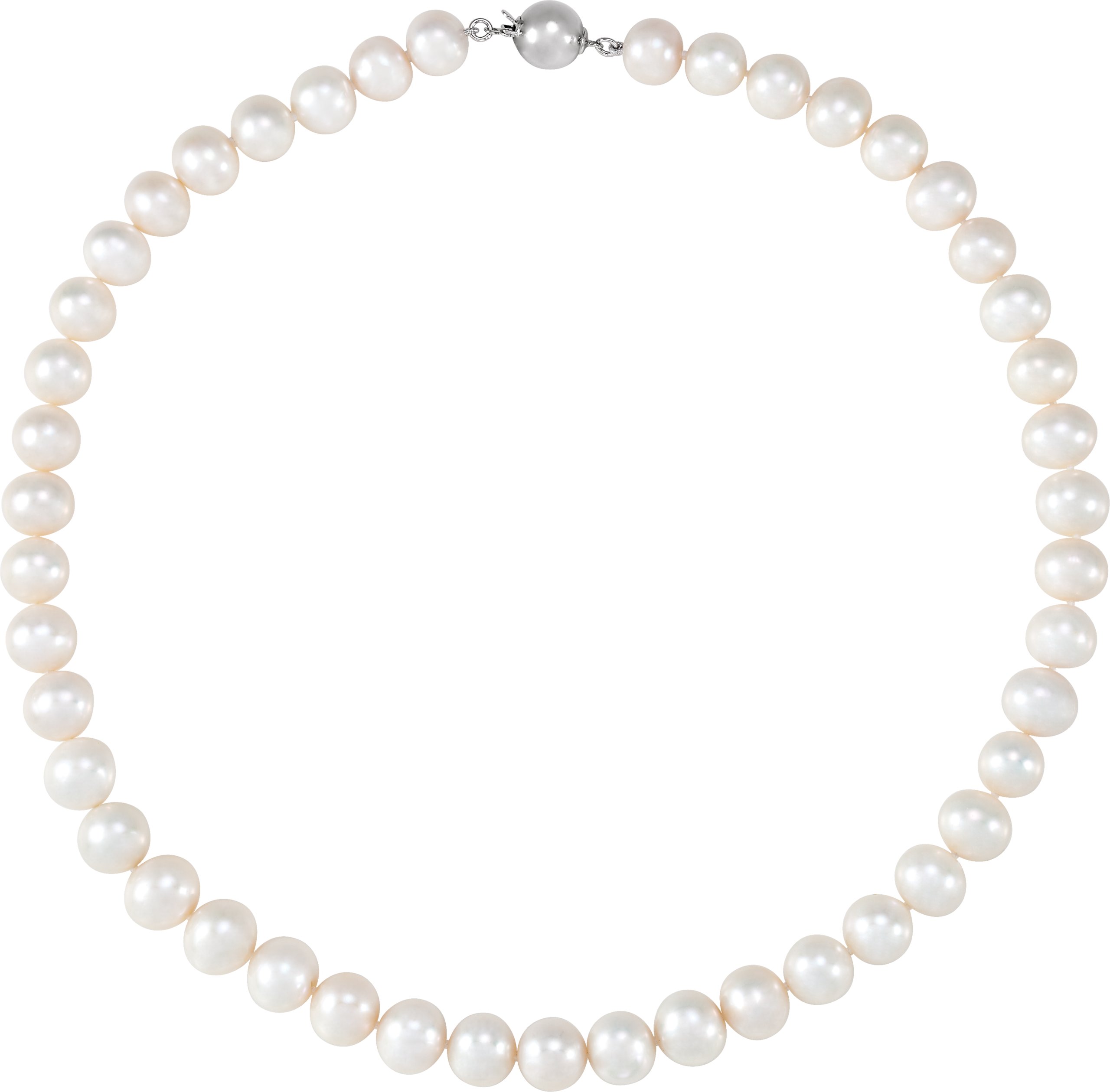 Cultured White Freshwater Pearl Necklace – Sterling Silver