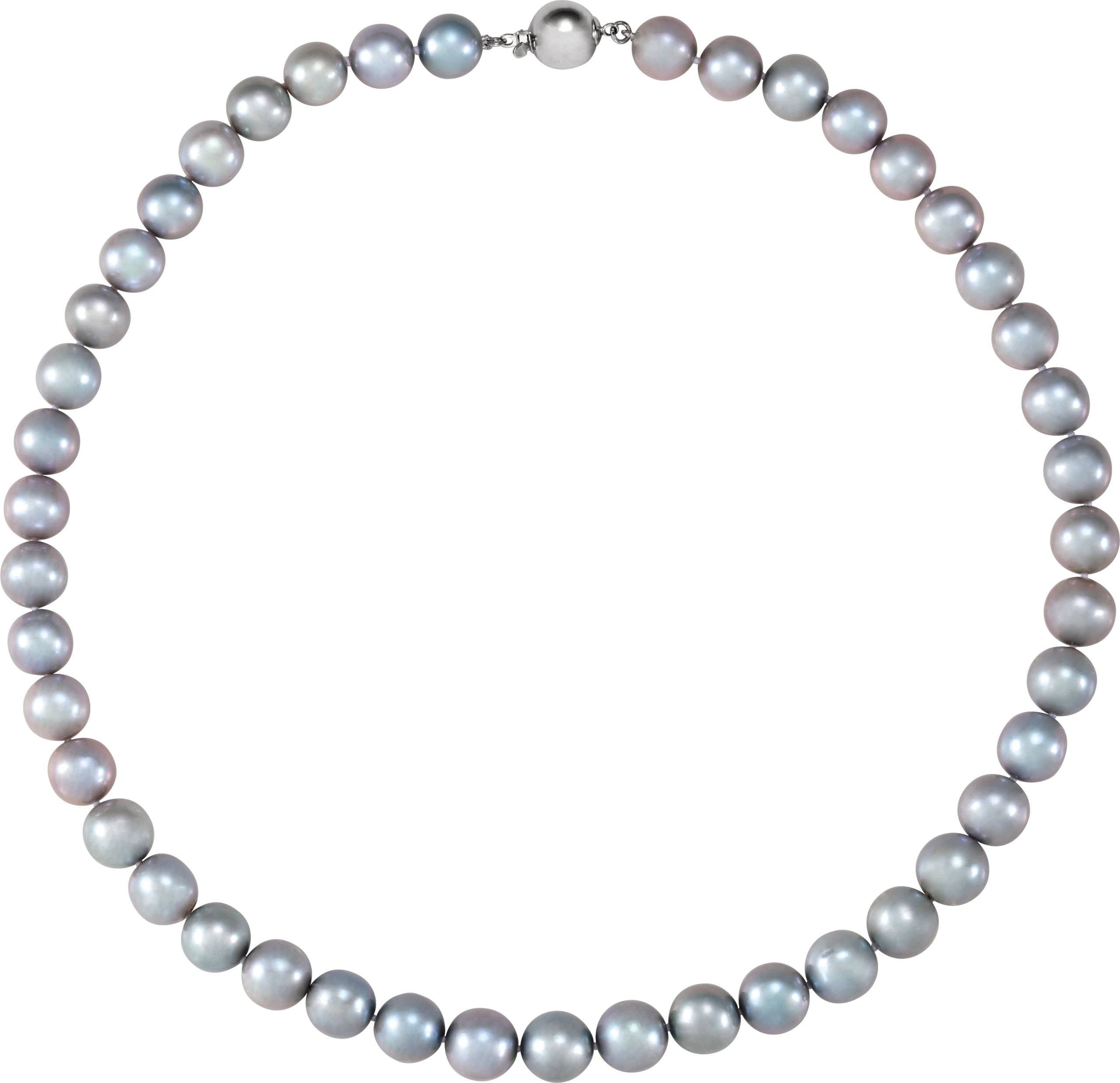 Sterling Silver Cultured Gray Freshwater Pearl 18" Strand