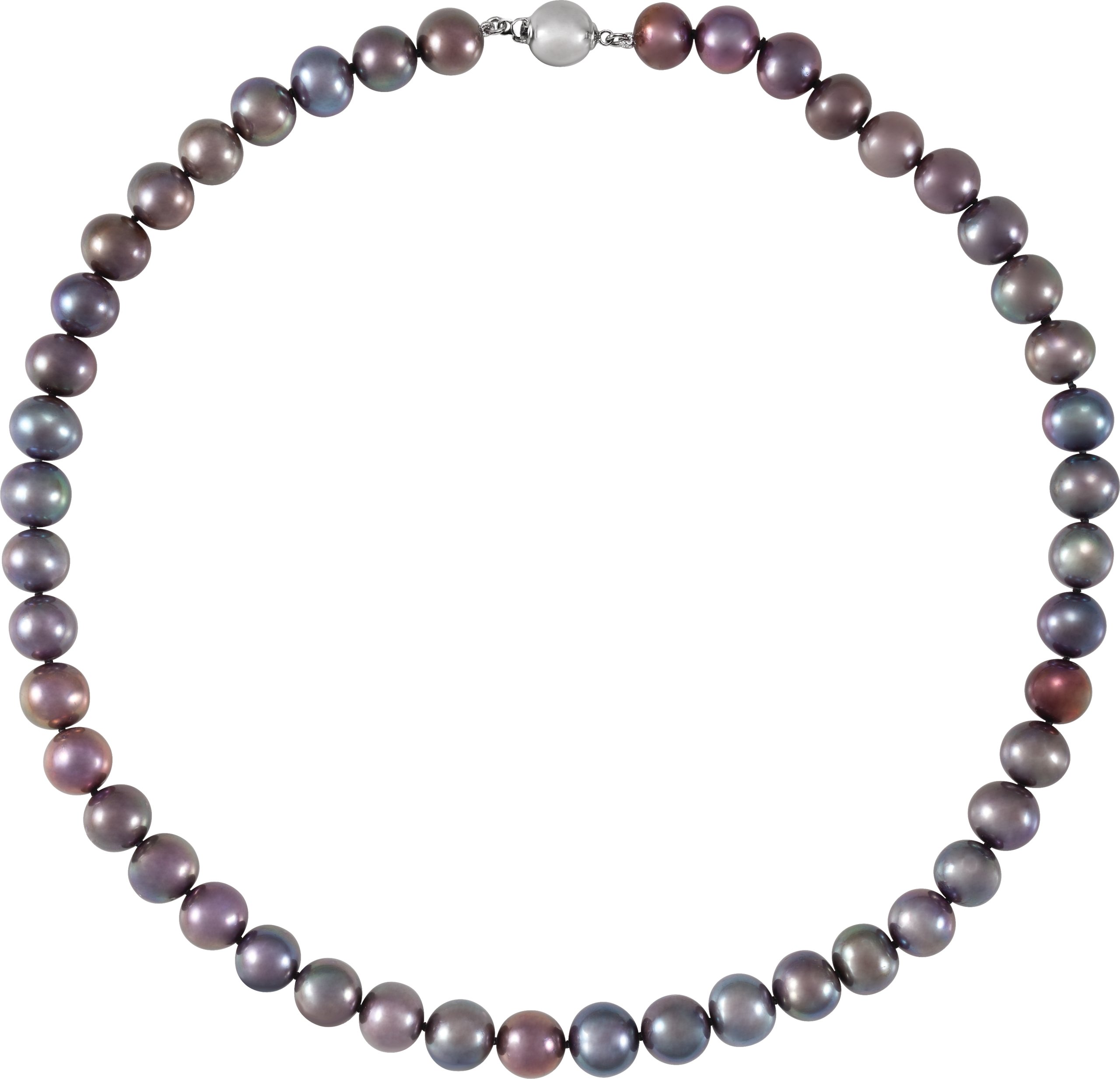 Sterling Silver Cultured Black Freshwater Pearl 18" Necklace