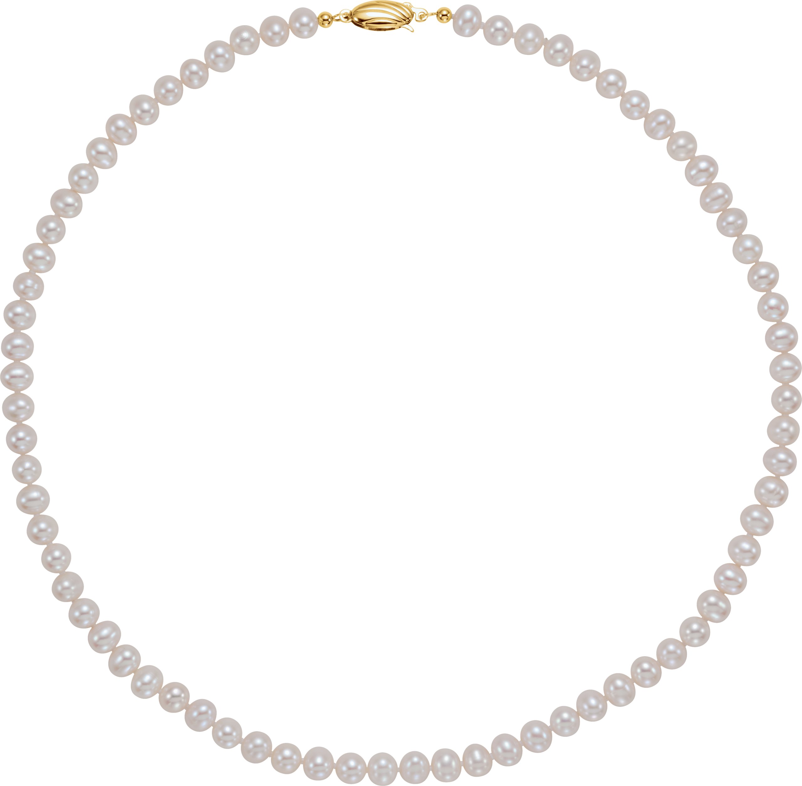 14K Yellow Panache® Cultured White Freshwater Pearl 18