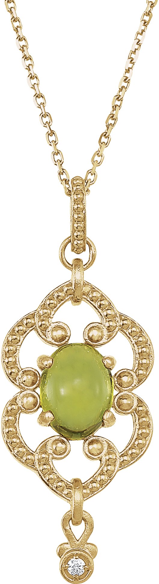 14K Yellow Peridot and .015 CTW Diamond 18 inch Necklace Ref. 3414226