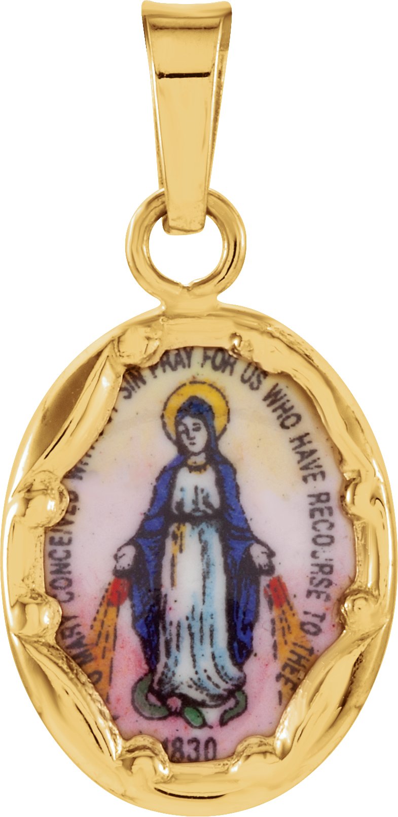 Religious Fashion | Hand Painted Porcelain Miraculous Medal