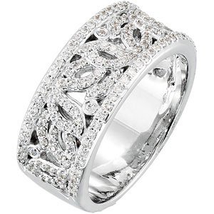 14K White 5/8 CTW Natural Diamond Anniversary Band