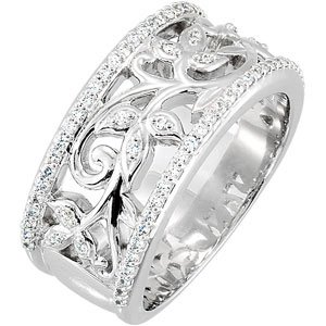 14K White 1/3 CTW Natural Diamond Anniversary Band