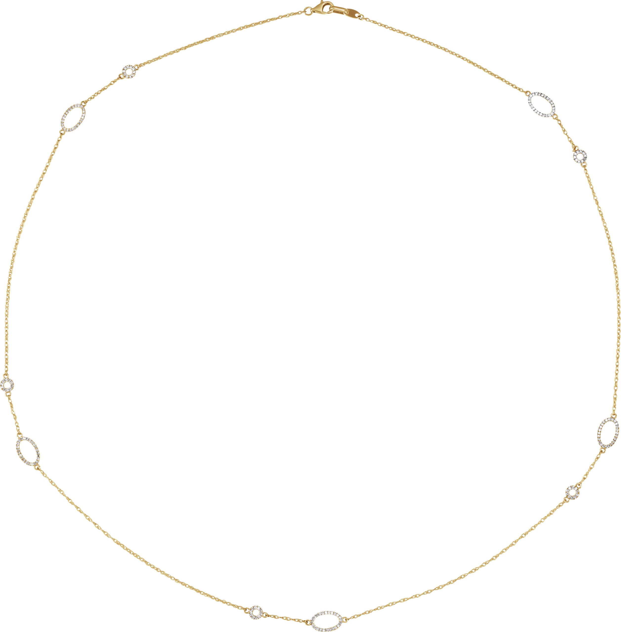 14K Yellow 1/2 CTW Diamond Station 24" Necklace